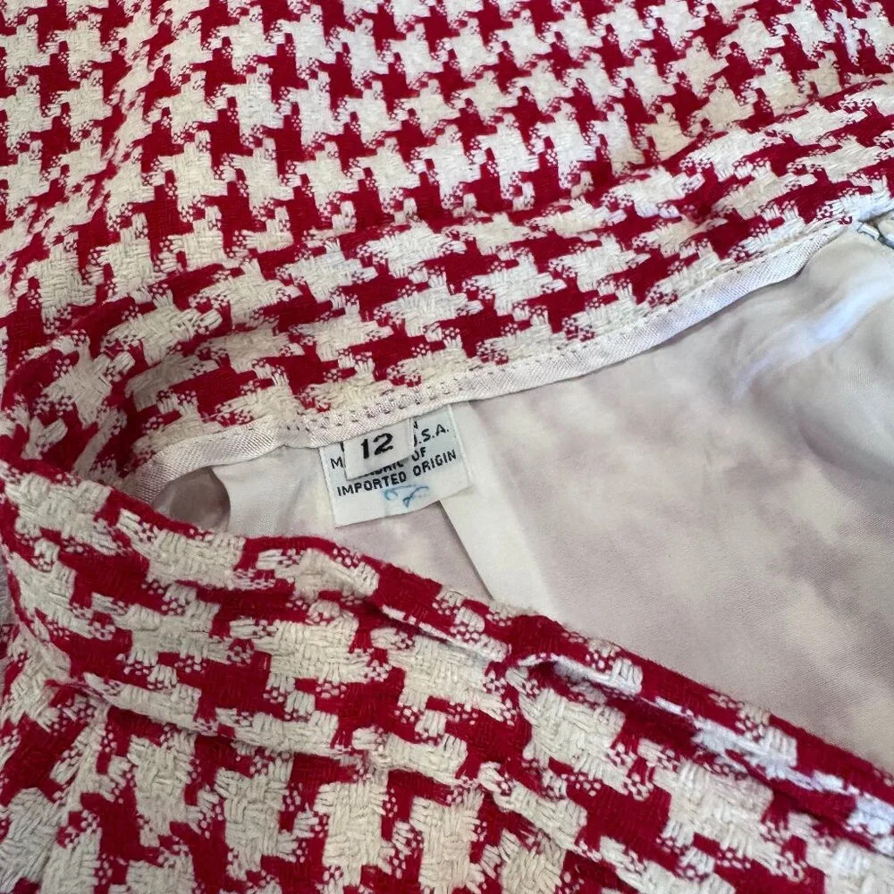Vintage Christian Dior Houndstooth Christmas Dinner Gala Skirt Suit (Size 12) - Picture 11 of 16